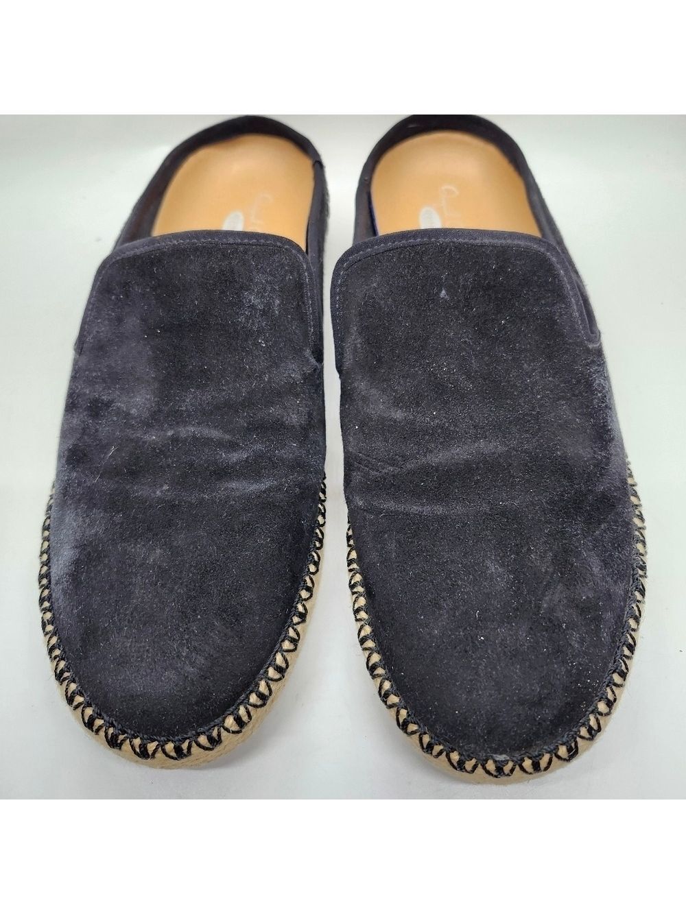 Dr. Scholls Black Leather Suede Slip-On Mules Sz 8M